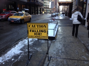 Caution falling ice